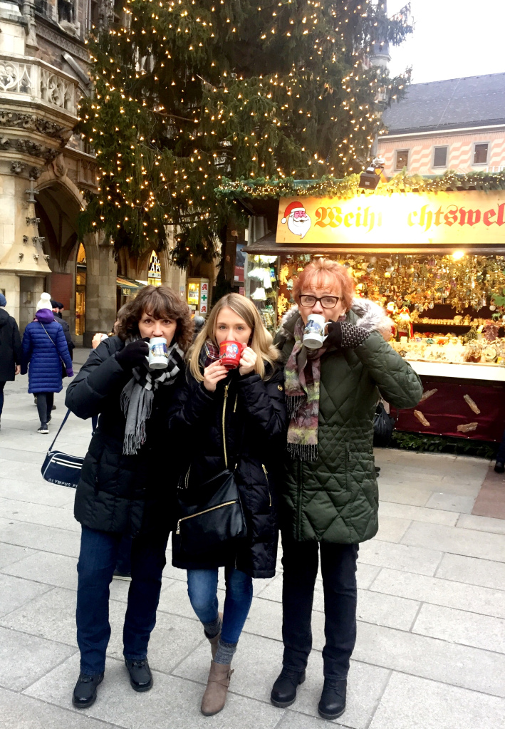 Drinking glühwein at Munich Christmas Market