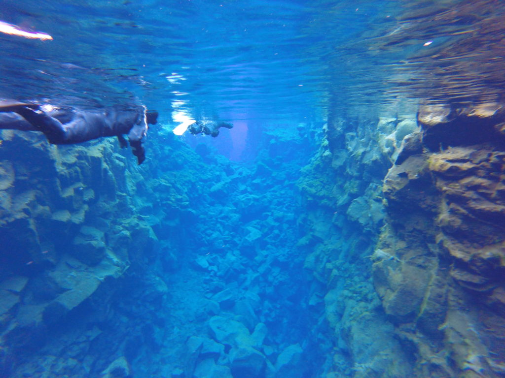 Crystal Clear water snorkeling at Silfra