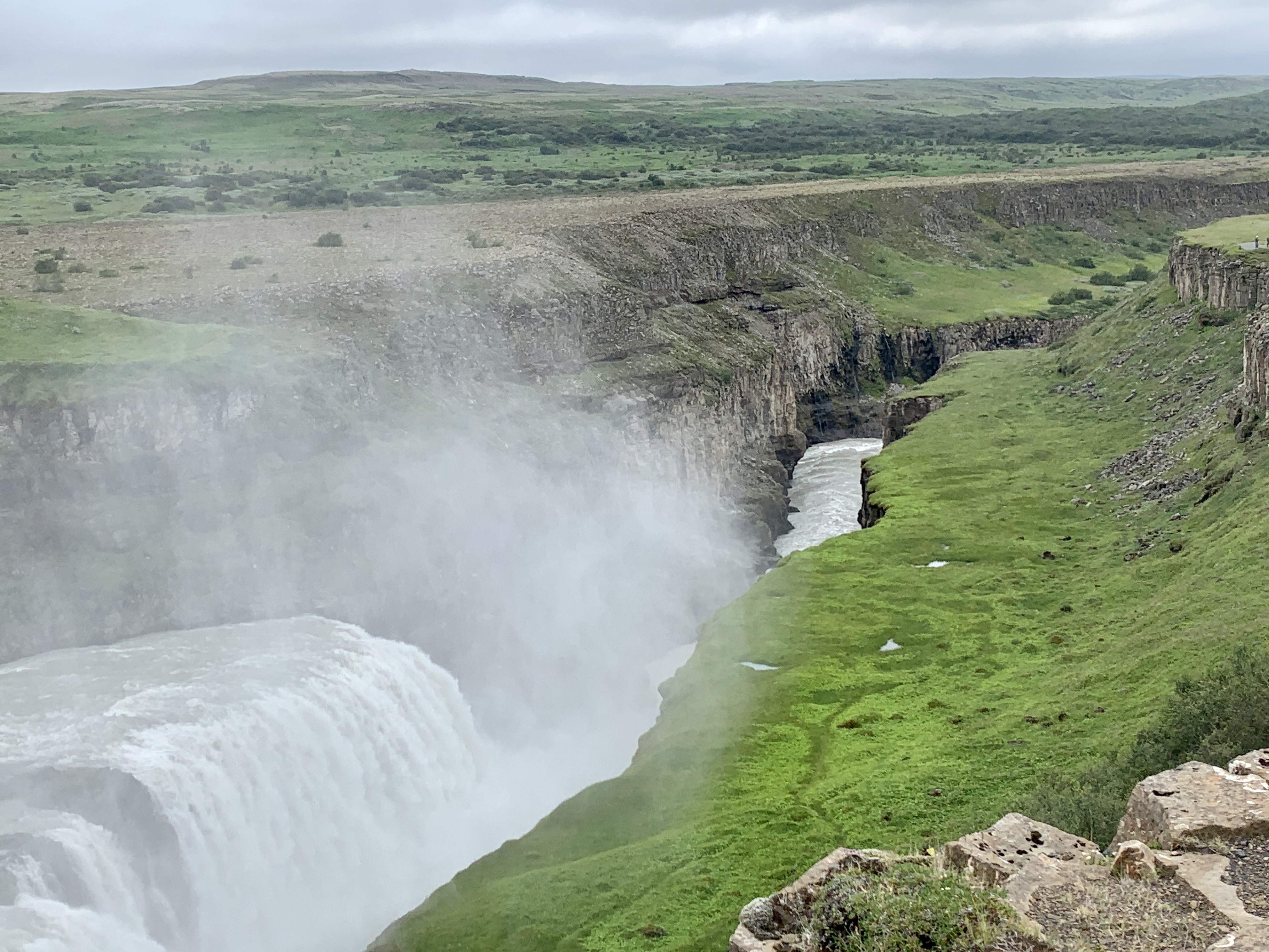 Gullfoss Waterfall in Iceland pouring into the canyon below
