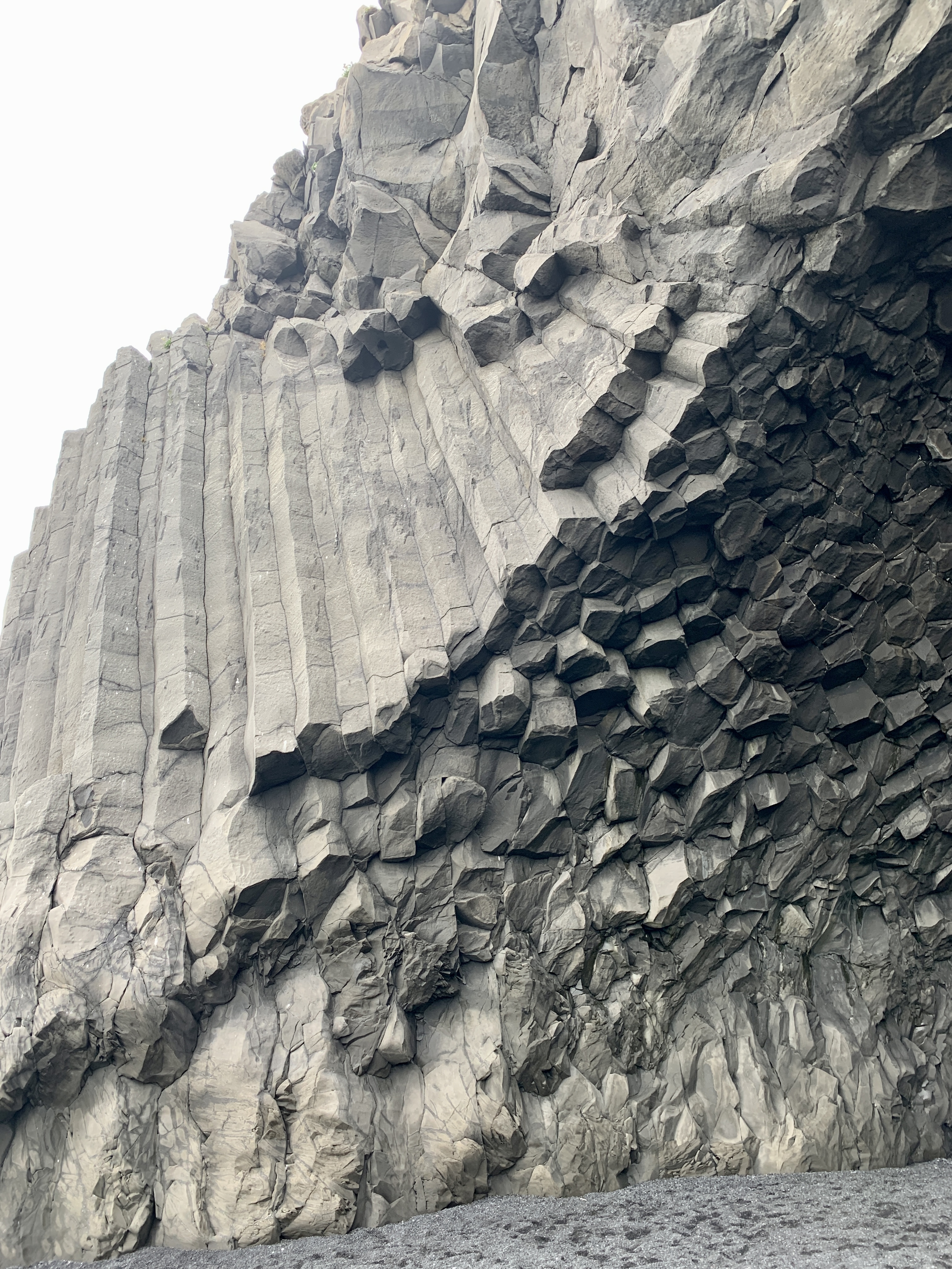 Basalt Columns at the Black Sand Beach in Iceland